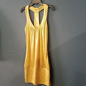 Charlotte Russe Shimmery Gold T-Strap Mini Dress or Tunic
